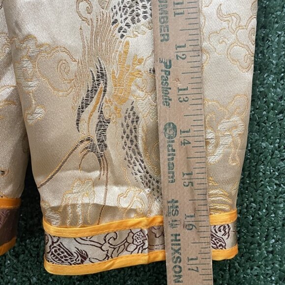 Unbranded Orange Beige Gold Trim Chinese Pants Handmade Kids Toddler Youth - Picture 6 of 8